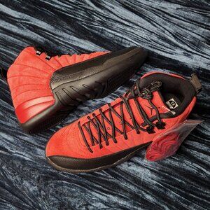 Air Jordan 12, Mens Size 8.5, Red/Black, Reverse Flu Game